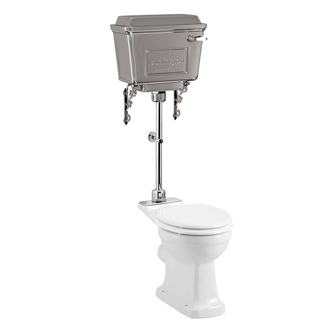 Burlington Rimless Medium Level WC with Aluminium Lever Cistern Large Image