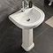 Burlington Riviera 580mm D-Shape Basin + Full Pedestal Feature Large Image