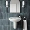 Burlington Riviera 580mm D-Shape Basin + Semi Pedestal Feature Large Image