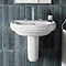 Burlington Riviera 650mm D-Shape Basin + Semi Pedestal Large Image