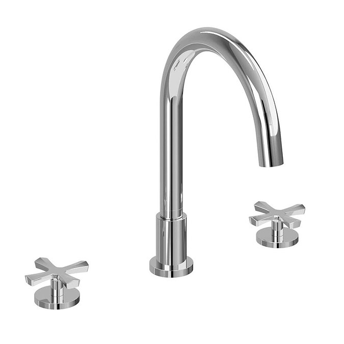 Burlington Riviera Art Deco Chrome 3 Hole Bath Filler Large Image
