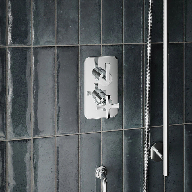 Burlington Riviera Chrome Art Deco 1 Outlet Thermostatic Concealed Shower Valve Profile Large Image