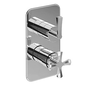 Burlington Riviera Chrome Art Deco 1 Outlet Thermostatic Concealed Shower Valve Large Image