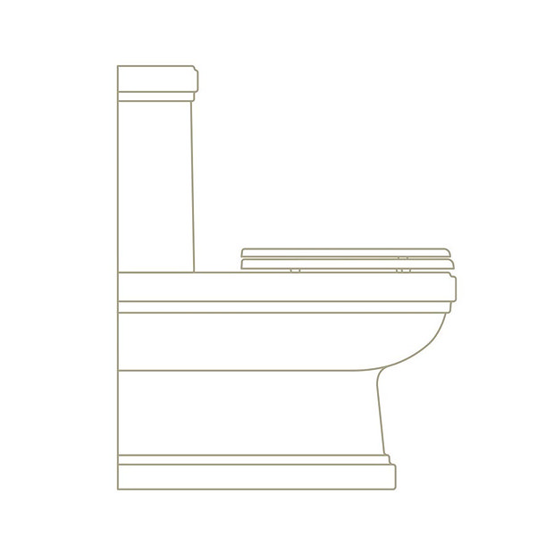 Burlington Riviera Close Coupled BTW Toilet with Soft Close Seat  Feature Large Image