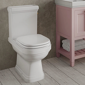 Burlington Riviera Close Coupled Open Back Toilet with Soft Close Seat Large Image