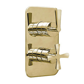Burlington Riviera Gold Art Deco 1 Outlet Thermostatic Concealed Shower Valve Medium Image