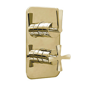 Burlington Riviera Gold Art Deco 1 Outlet Thermostatic Concealed Shower Valve Large Image