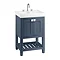 Burlington Riviera Matt Blue 580mm Vanity Unit with Square Basin Large Image