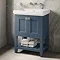Burlington Riviera Matt Blue 650mm Vanity Unit with Square Basin Profile Large Image