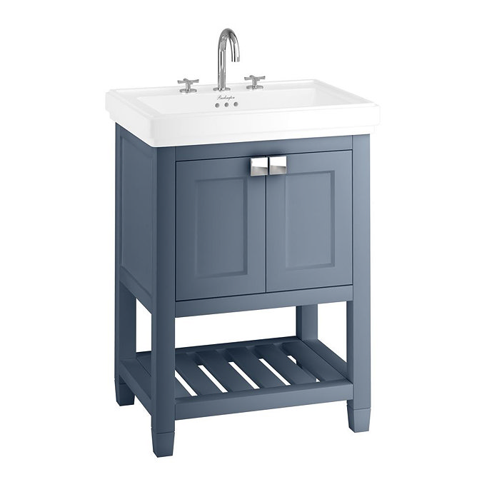 Burlington Riviera Matt Blue 650mm Vanity Unit with Square Basin Large Image