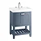 Burlington Riviera Matt Blue 650mm Vanity Unit with Square Basin Large Image