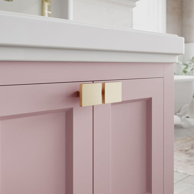 Burlington Riviera Matt Pink 580mm Vanity Unit with Square Basin Feature Large Image