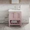 Burlington Riviera Matt Pink 580mm Vanity Unit with Square Basin Standard Large Image