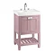 Burlington Riviera Matt Pink 580mm Vanity Unit with Square Basin Large Image