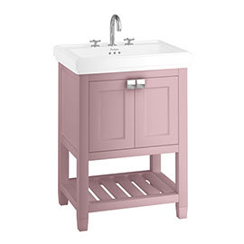 Burlington Riviera Matt Pink 650mm Vanity Unit with Square Basin Medium Image