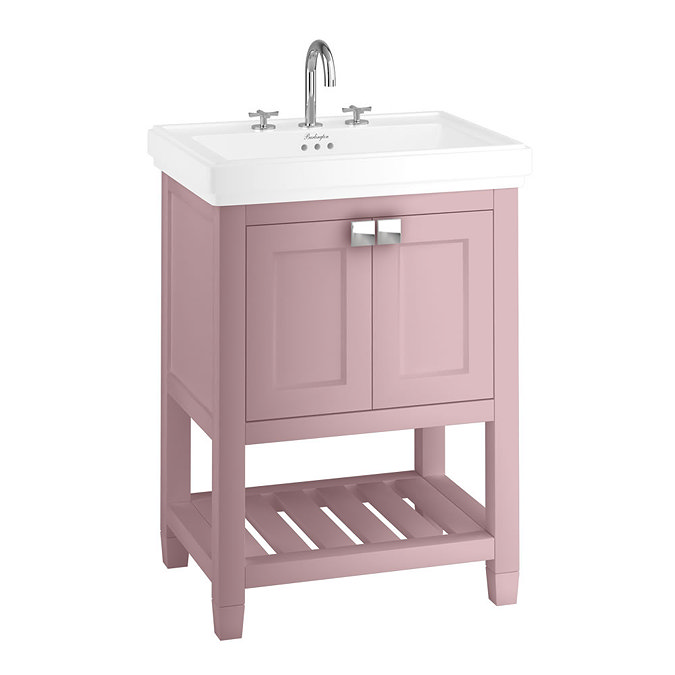 Burlington Riviera Matt Pink 650mm Vanity Unit with Square Basin Large Image