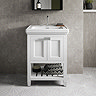 Burlington Riviera Matt White 580mm Vanity Unit with Square Basin Profile Large Image