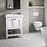 Burlington Riviera Matt White 580mm Vanity Unit with Square Basin Feature Large Image