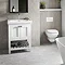 Burlington Riviera Matt White 580mm Vanity Unit with Square Basin  Feature Large Image