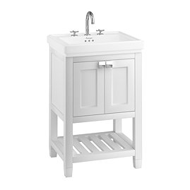 Burlington Riviera Matt White 580mm Vanity Unit with Square Basin Large Image