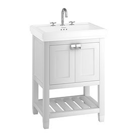 Burlington Riviera Matt White 650mm Vanity Unit with Square Basin Medium Image