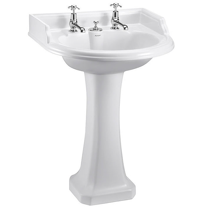 Burlington Classic Round Basin with Invisible Overflow/Waste & Pedestal Large Image