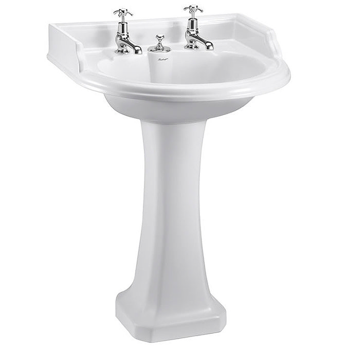 Burlington Classic Round Basin with Invisible Overflow/Waste & Pedestal Large Image