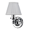 Burlington Round Light with Chrome Base and Fine Pleated Shade in White