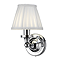 Burlington Round Light with Chrome Base and Fine Pleated Shade in White
