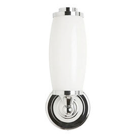 Burlington Round Light with Chrome Base and Tube Frosted Glass Shade - BL13 Medium Image