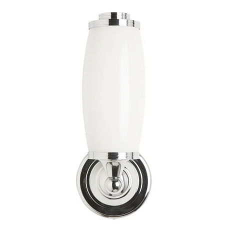 Burlington Round Light with Chrome Base and Tube Frosted Glass Shade - BL13 Large Image