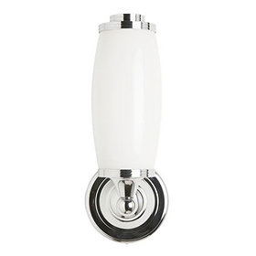 Burlington Round Light with Chrome Base and Tube Frosted Glass Shade - BL13 Large Image