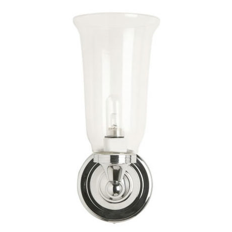 Burlington Round Light with Chrome Base and Vase Clear Glass Shade - BL14 Large Image