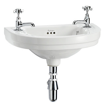 Burlington Edwardian Round 2TH Wall Mounted Cloakroom Basin - B11 Profile Large Image