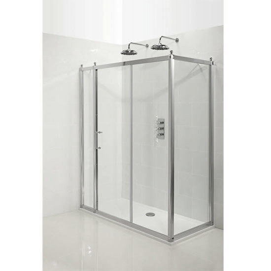 Burlington Traditional Sliding Shower Door with Inline Panel & Side Panel Profile Large Image