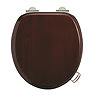 Burlington Soft Close Mahogany Toilet Seat with Lift Handles