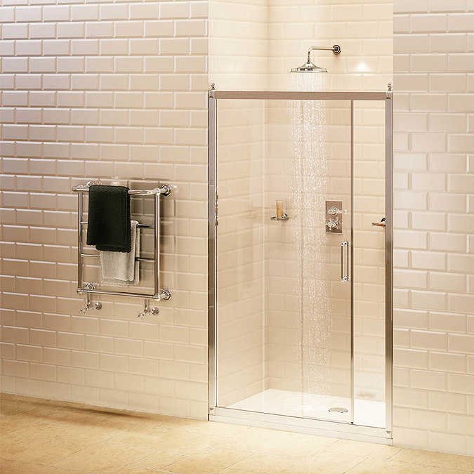 Burlington Traditional Soft Close Recessed Sliding Shower Door  Feature Large Image