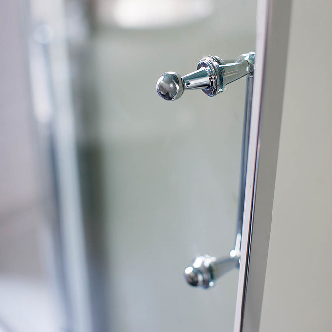 Burlington Traditional Soft Close Recessed Sliding Shower Door In Bathroom Large Image