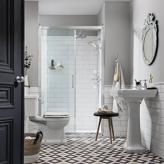 Burlington Traditional Soft Close Recessed Sliding Shower Door additional Large Image
