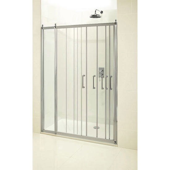Burlington Soft Close Recessed Sliding Shower Door with Inline Panel