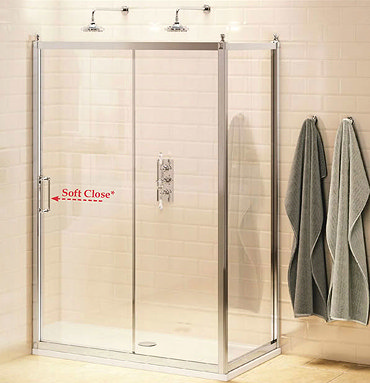 Burlington Traditional Soft Close Sliding Shower Door with Side Panel Profile Large Image