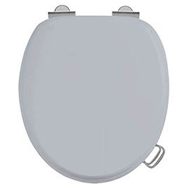 Burlington Soft Close Toilet Seat with Chrome Hinges and Handles - Classic Grey Medium Image