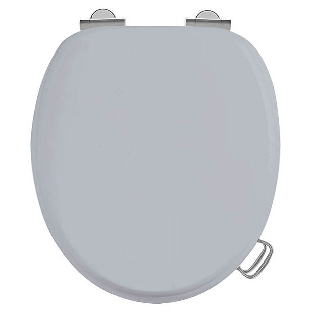 Burlington Soft Close Toilet Seat with Chrome Hinges and Handles