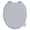 Burlington Soft Close Toilet Seat with Chrome Hinges and Handles - Classic Grey Large Image
