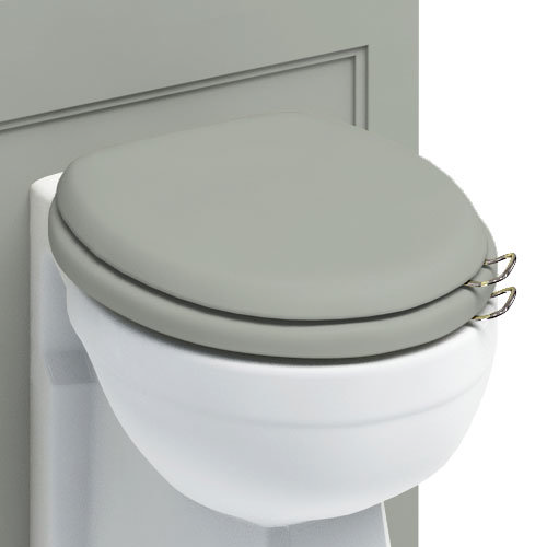 Burlington Soft Close Toilet Seat with Chrome Hinges and Handles - Dark Olive Profile Large Image