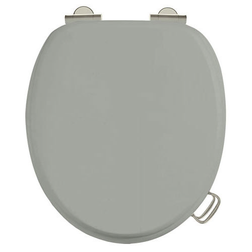 Burlington Soft Close Toilet Seat with Chrome Hinges and Handles - Dark Olive Large Image