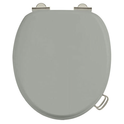 Burlington Soft Close Toilet Seat with Chrome Hinges and Handles Dark