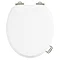Burlington Soft Close Toilet Seat with Chrome Hinges and Handles - Matt White Large Image