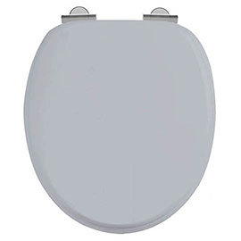 Burlington Soft Close Toilet Seat with Chrome Hinges - Classic Grey Medium Image