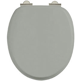 Burlington Soft Close Toilet Seat with Chrome Hinges - Dark Olive Medium Image